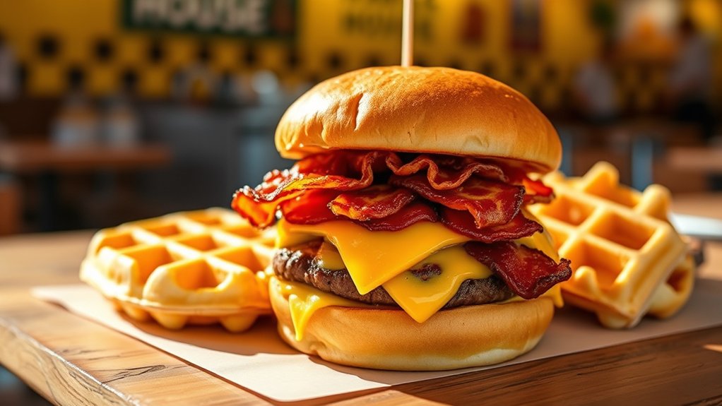 affordable hearty bacon cheeseburgers