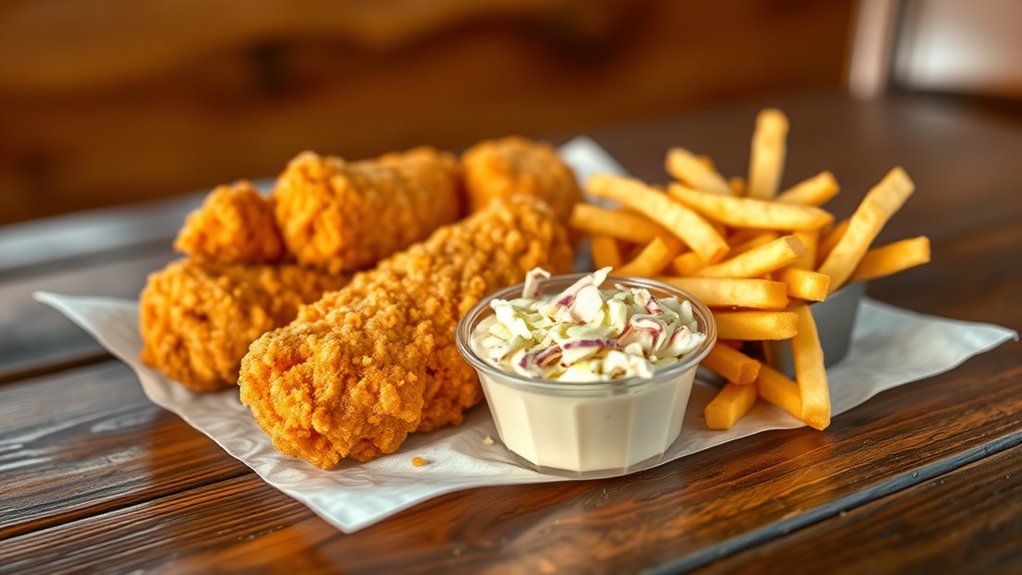 chicken fingers fries toast
