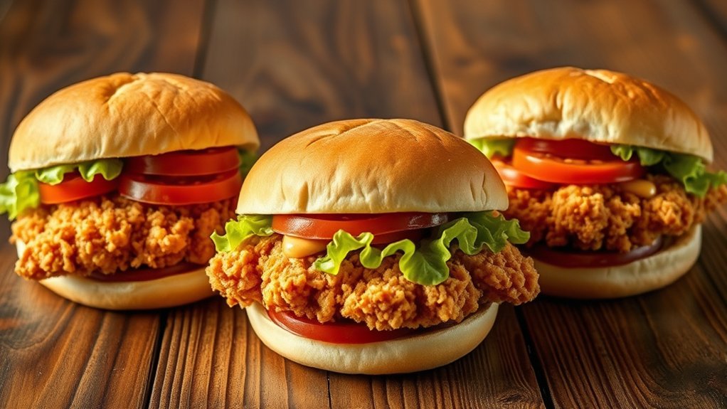 crispy flavorful chicken sandwiches