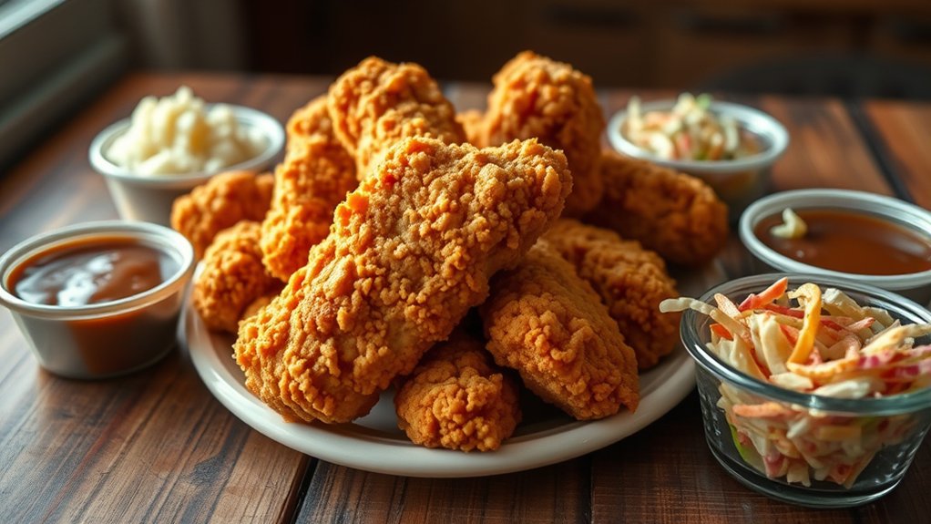 crispy juicy seasoned chicken