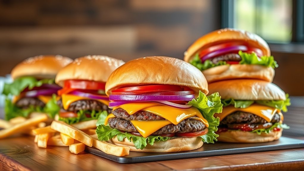 delicious burgers with prices