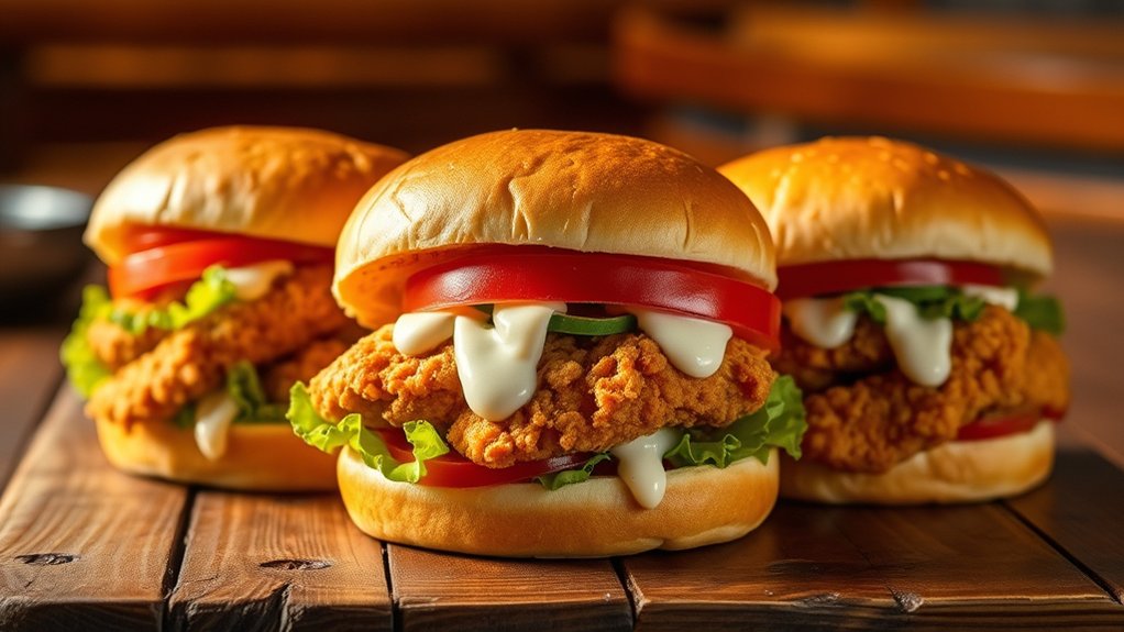 flavorful crispy chicken sandwiches