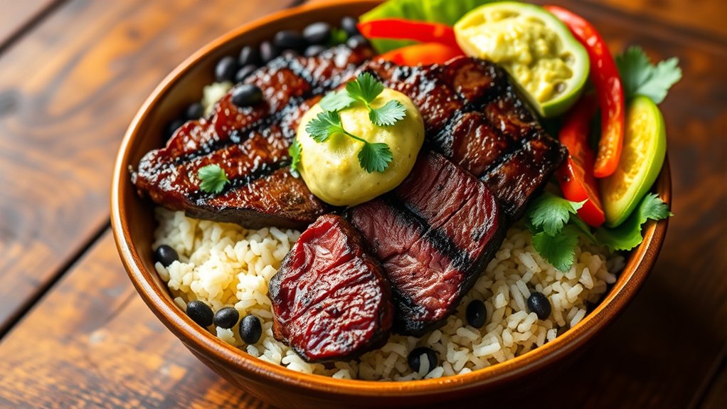 rich flavorful steak bowl
