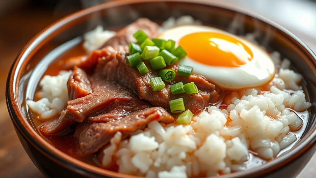 tender beef fluffy rice