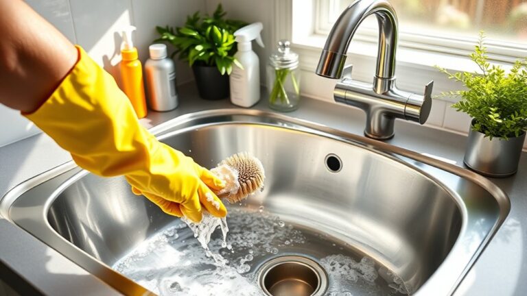 clean kitchen sink thoroughly
