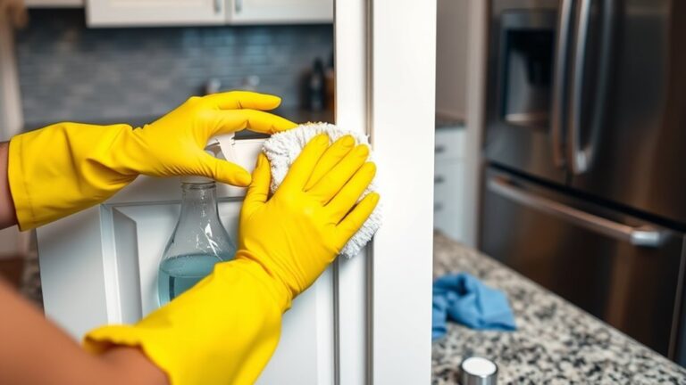 cleaning greasy cabinet surfaces