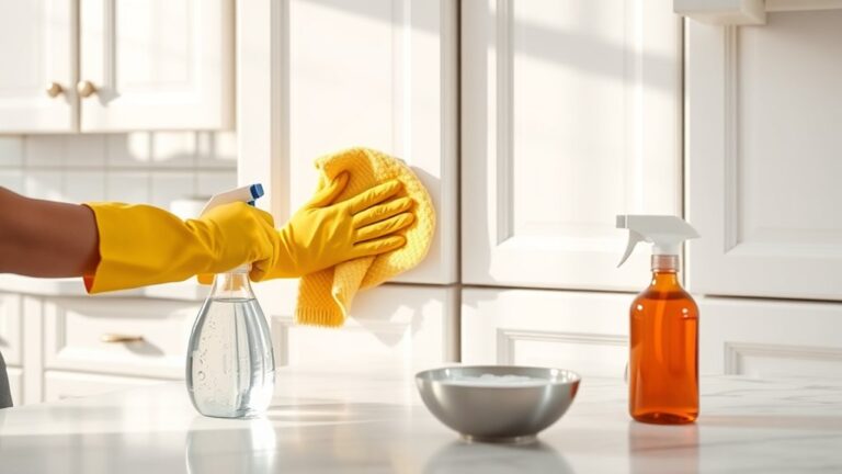 cleaning white cabinets easily