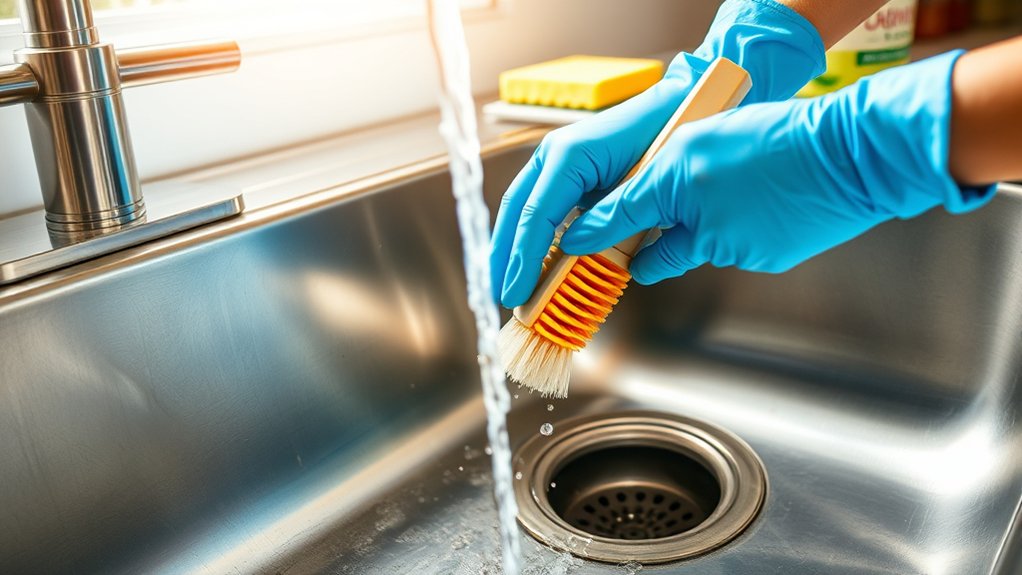 clear debris and drain