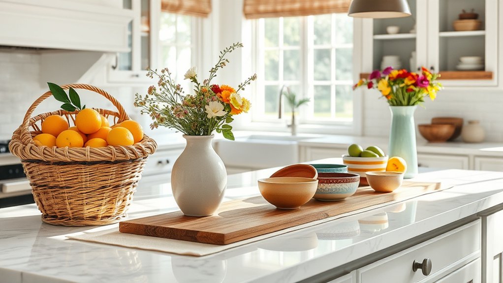 colorful textured kitchen accents