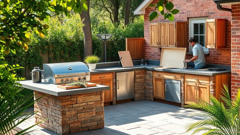 constructing an outdoor cooking area