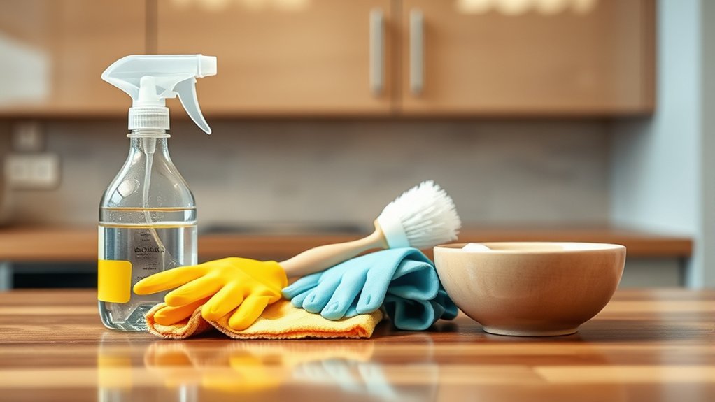 gather cleaning supplies first