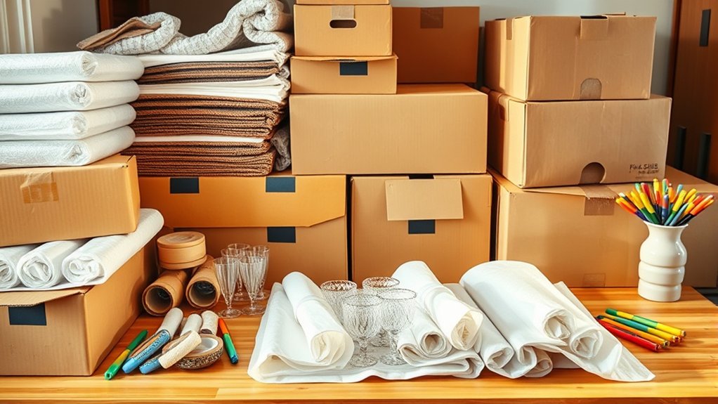 gather kitchen packing supplies