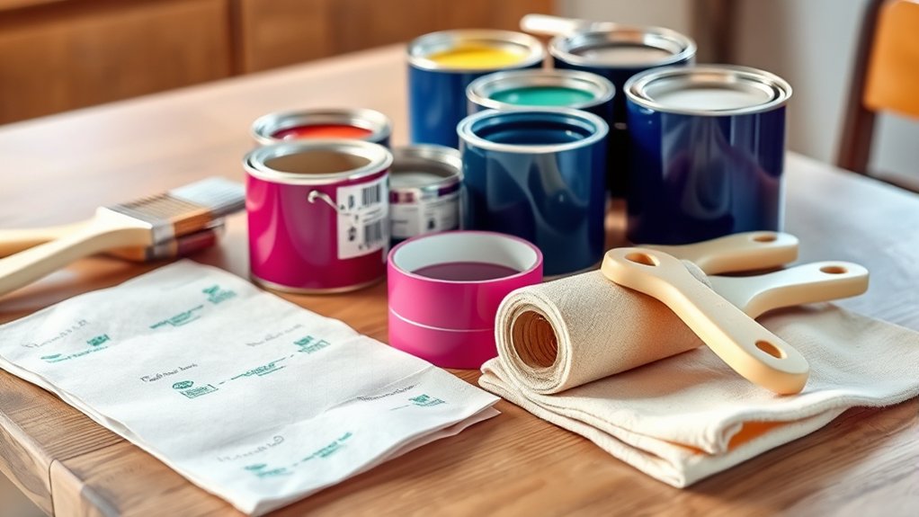 gather tools materials colors