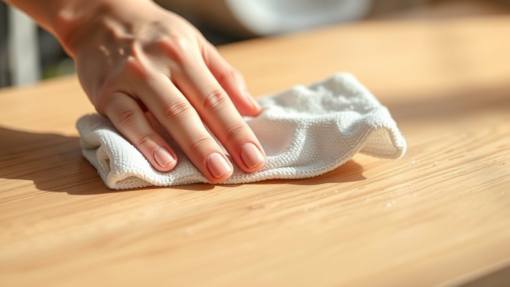 gently wipe to clean