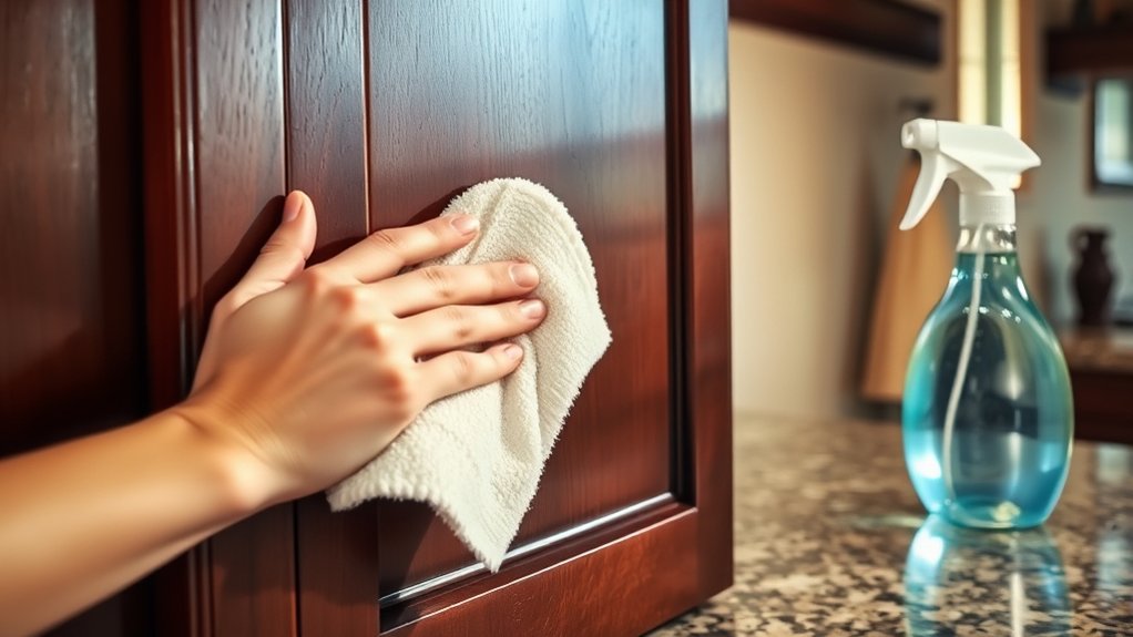 greasy cabinet cleaning steps