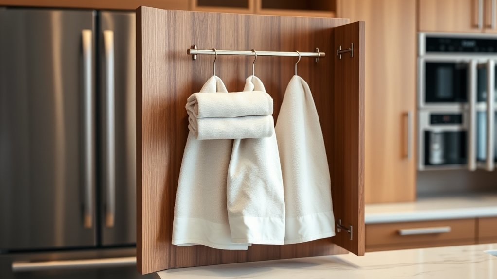 hidden cabinet towel storage