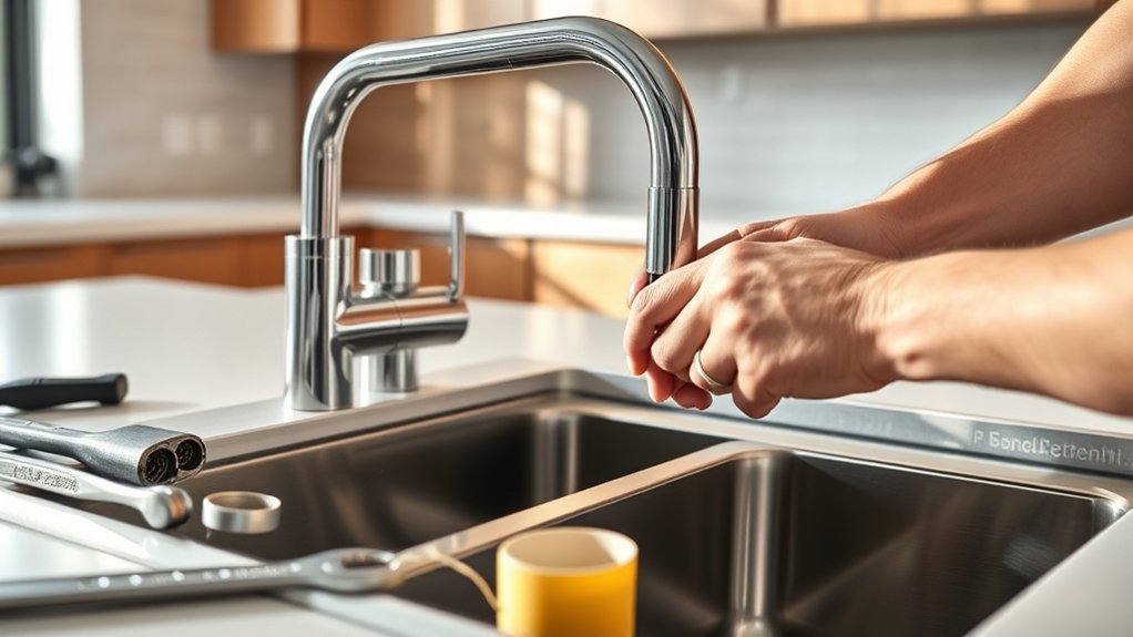 installing a kitchen faucet