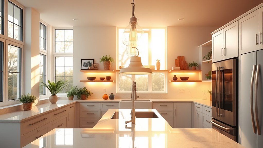 layered lighting enhances kitchen functionality