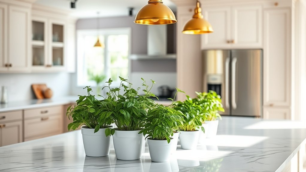 lighting and greenery accents