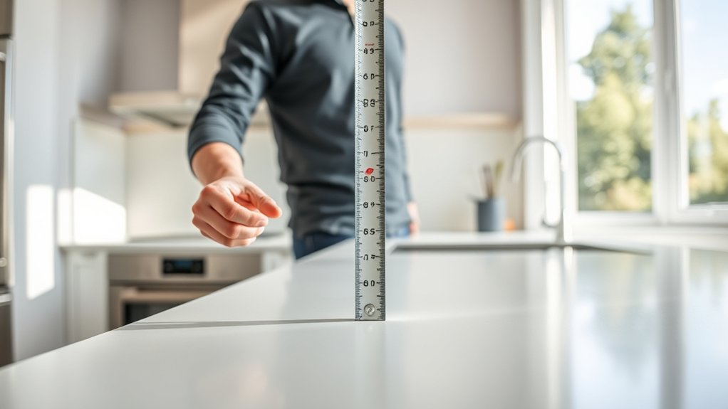 measure countertop height accurately