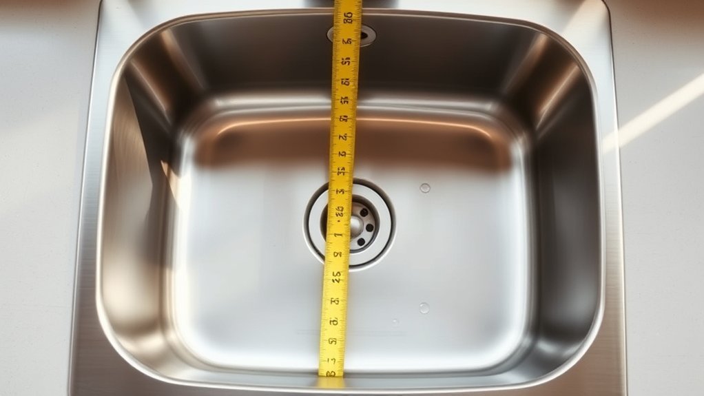 measure sink length width