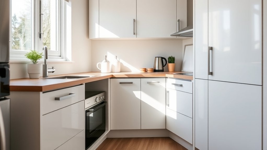 optimal small kitchen cabinet depth