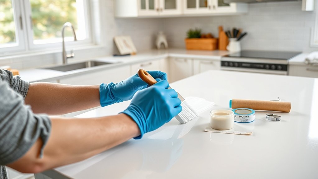 painting kitchen countertops step by step