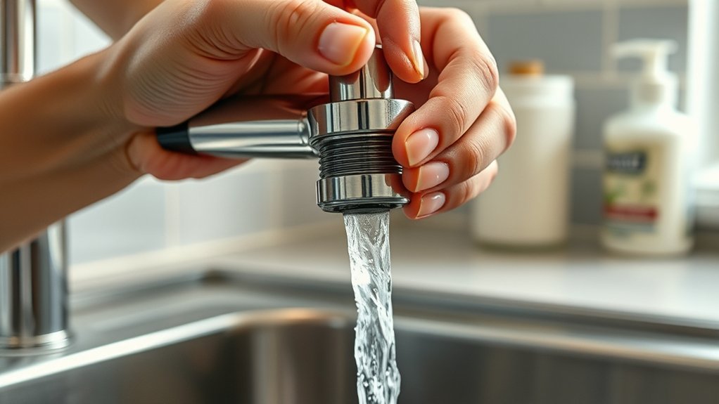 remove faucet head carefully