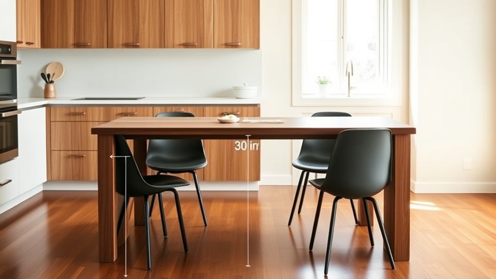 standard kitchen table height