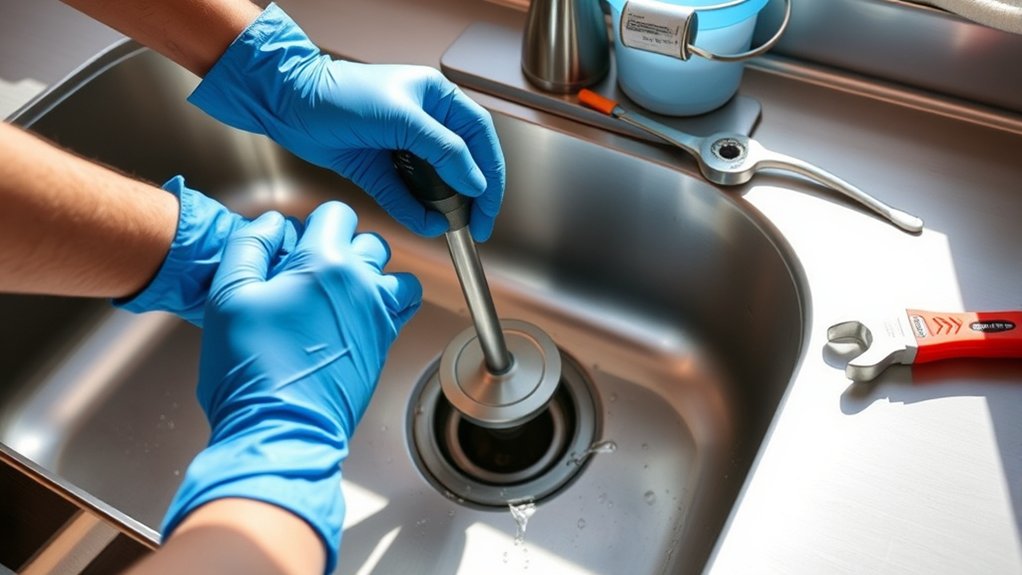 unclog kitchen sink steps