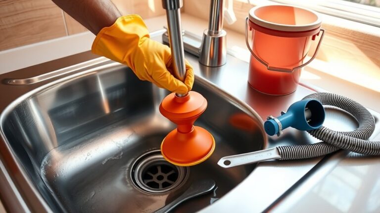 unclogging kitchen sink step by step